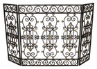 Ornate Iron Gate Scroll Design Fire Screen Fleur De Lis Fireplace Firescreen