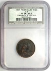 1794 Liberty Cap Flowing Hair Half Cent 1 2c - Ncs Vf Details - Rare Coin 
