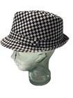 Unisex Men Women Fedora Black And White Houndstooth Size 57