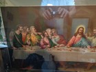 The Lords Supper 29   X 1    Print In 35  X 19  Wood Frame With Mirror Border