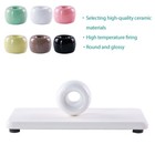 Set Of 6 Sleek Mini Ceramics Toothbrush Holder  Small Ceramic Ring Stand Rack