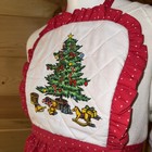 Vintage Red Christmas Quilted Apron 