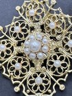 Shoe Clips  Ornate Gold Tone Faux Pearls  Vintage  2   