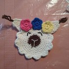 New Country Crochet Coasters Set Of 3 Llama Face W  Flowers Cotton Handmade 5 