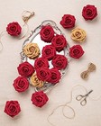  25pcs Artificial Roses Flowers Fake Roses With Stems Real Touch 25pcs Dark Red
