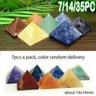 Set Of 7 14 35pcs Chakra Pyramid Natural Stone Crystal Healing Spirituality  sh
