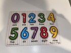 Melissa And Doug Puzzles Lot Of 3  Wooden Puzzles Numbers animals vehicles