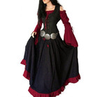 Medieval Lace-up Women Renaissance Gothic Dress Witch Costume Fancy Dress Cos