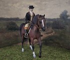 Dollhouse Miniature Gentleman Doll By Cheryl Vilbert On Signed Chestnut Horse