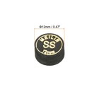 2pcs 12mm Pool Cue Tips Super Soft Laminated Glue-on Billiard Stick Tips Black 