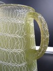 Vintage Mcm Spaghetti String Glass Water Pitcher  Avocado