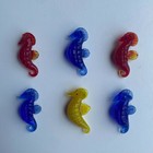 Set Of 6 Seahorse Mini Glass 2  Figurines  red  Yellow  Blue 