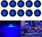 20x 12v Blue 3 4  Marker Lights Led Round Side Bullet Light For Truck Trailer Rv