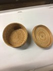 Vintage  Round 5 5    Lidded Basket Tight Weaved 