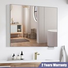 Large Bathroom Medicine Cabinet Wall Mounted Mirror Cabinet Storage With 2doors