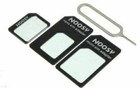 Nano Sim Card Adapter To Micro Standard Converter Set Fit Iphone 5 4s 4 Black 10