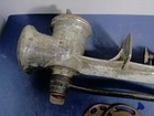Vintage Keystone 30 Hand Crank Grinder Wooden Handle Cast Iron W  2 Extra Blades