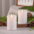 Luminara Flameless Pillar Candles white Wax With Moving Wick remote Timer 2pcs