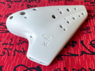 Focalink Forte Double Chamber Alto C Matt White Ceramic Ocarina 