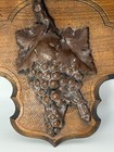 Antique Victorian Walnut Hand Carved Grape Cluster Wall Shelf