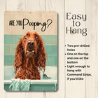 Irish Setter Sign Are You Pooping Metal Tin Bathroom Dog Bath Gift Wall Art