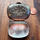 Vintage Mervyns Sterling Silver Pill Box 925 Floral Repousse Hinged Trinket Case