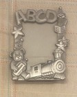Pewter Baby Picture Frame Alphabet Train Teddy Bear Decorative Metal Frame 3x5