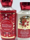 New Bath   Body Works Strawberry Pound Cake 2pc Set Shower Gel Body Lotion