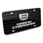 Jeep Grand Cherokee 3d Logo On Logo Pattern Black Aluminum License Plate