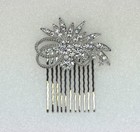 Faship Gorgeous Clear Rhinestone Crystal Floral Hair Comb 2 75  X 2 25  