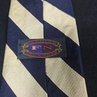 Fashion Neckwear Men s Navy Blue Gold Striped 100  Silk Tie
