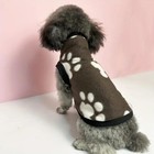 Cute Paw Graphic Dog Coat Winter Warm Pet Soft Clothes Small Dogs Cats Brown New