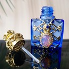 Bottle For Perfume Blue Czech Glass Parfume Vial Gold Filigree Tone  Art Deco
