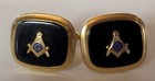 Vintage Masonic Freemason Square   Compass  g  Cufflinks Tie Bar Set Made In Usa