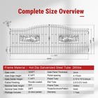 20ft X7ft Dual Swing Driveway Gates Weatherproof Iron Gate For Outdoor Kj