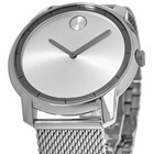 New Movado Bold Silver Sunray Mesh Bracelet 44mm Men s Watch 3600260