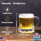 Zzyfgh 6 Pack Mini Beer Shot Glasses  Mini Glass Beer Mug With Handle  Mini H