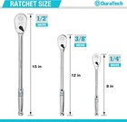 Extra Long Handle 1 4  3 8  1 2  Drive Ratchet Wrench 90tooth Reversible Ratchet