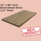12  X 36  Cork Board Sheet Stock 1 2  Thick Insulation Semi Rigid Naturally Dark