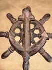 Ships Wheel   Anchor     Cast Iron Metal 6 5   Door Knocker