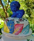 Pair Of Vibrant Tobacco Leaf Jars Chinoiserie Grandmillenial 