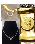 14k Gold Sterling Silver   650 Silver Chain Diamond Necklace Signed Av 25g