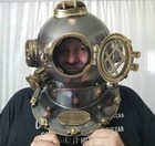 18  Antique Finish Brass Scuba Maritime U s Navy Mark V Divers Diving Helmet