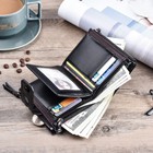 Men s Leather Wallet Id Credit Card Holder Clutch Bifold Zipper With Coin Purse