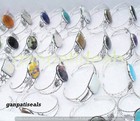 Labradorite   Mix Big Gemstone Bangles Wholesale Lot 925 Sterling Silver Plated