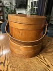 Vintage Handmade Primitive Wooden 9 5    Sugar Bucket Dated 1949 And Signed