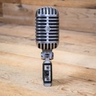 Shure 55sh Dynamic Vocal Microphone 55-sh Mic Mike Voice Chrome Live U286745-01