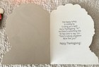 Unused Thanksgiving Turkey Squirrel Pilgrim Hat Vtg Greeting Card 1970s 1980s