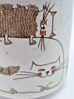 Vintage Otagiri Japan Sketch Cat Stoneware Mug Speckled Red Cheeks Rare