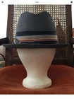 Vintage Stetson Fedora Hat Straw Grosgrain Ribbon Mens 7 1 4